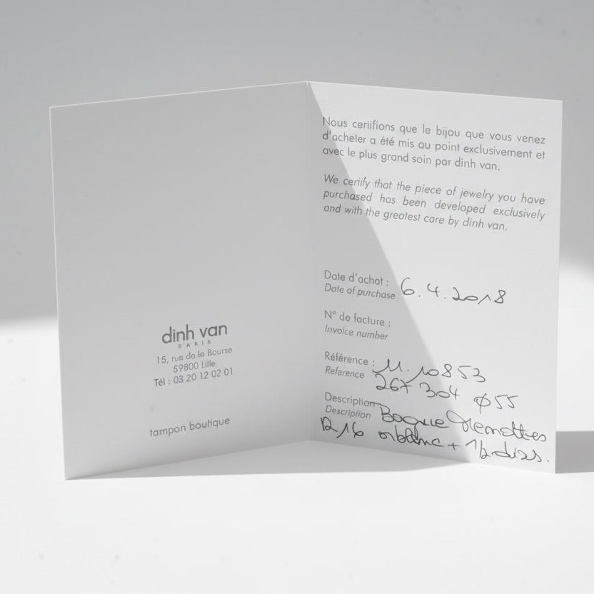 Dinh Van - Bague Menotte Grand Modèle - Or blanc et Diamants