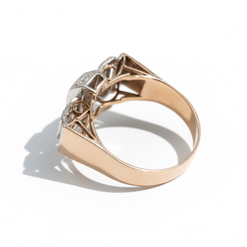 Bague Tank - Or Rose - Diamants 0,80 carat