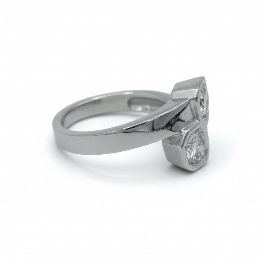 Bague Toi & Moi - Or blanc - Diamants 0,90 carat