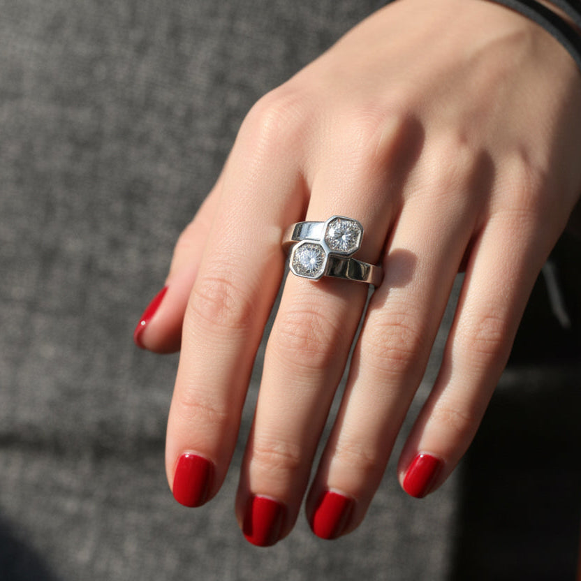 Bague Toi & Moi - Or blanc - Diamants 0,90 carat