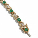 Bracelet Or jaune - Émeraudes et Diamants