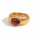 Bangle Ring - Yellow Gold - Cabochon Ruby