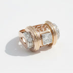 Bague Tank - Or Jaune et Rose - Diamants 0,54 ct