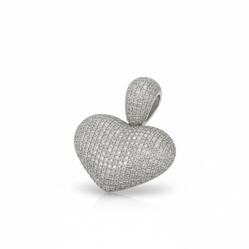 Pendentif Coeur - Or blanc - Diamants 1,20 carats