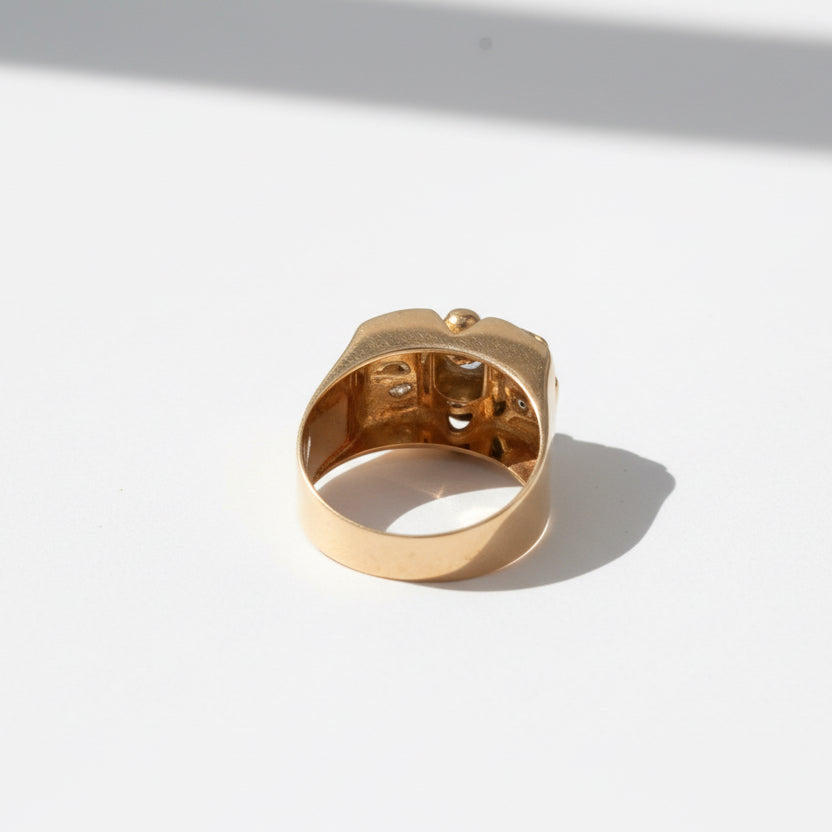 Bague Tank - Or Rose et Diamants