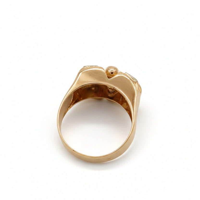 Bague Tank - Or Rose et Diamants