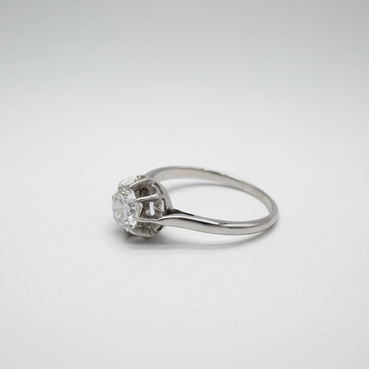 Bague Solitaire - Taille Ancienne - Diamant 0,80 carat
