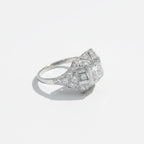 Art déco - Bague Platine - Diamants 1,45 carats