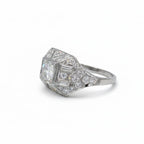 Art déco - Bague Platine - Diamants 1,45 carats
