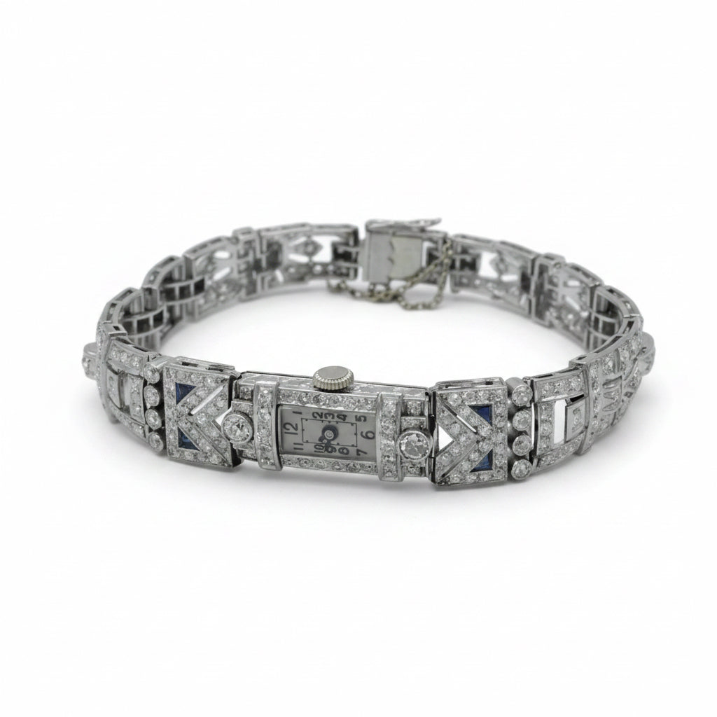 Art Déco - Montre Femme Platine et Diamants