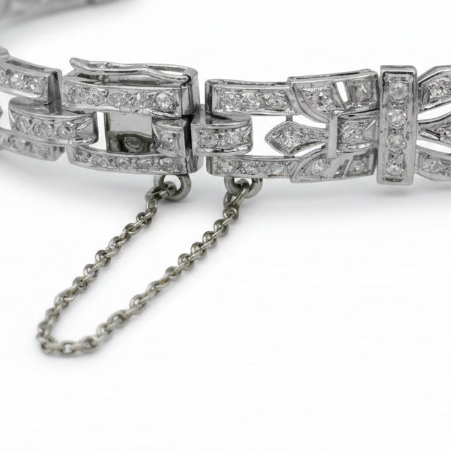 Art Déco - Montre Femme Platine et Diamants