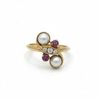 Bague « Toi & Moi » - Or jaune - Perles de culture