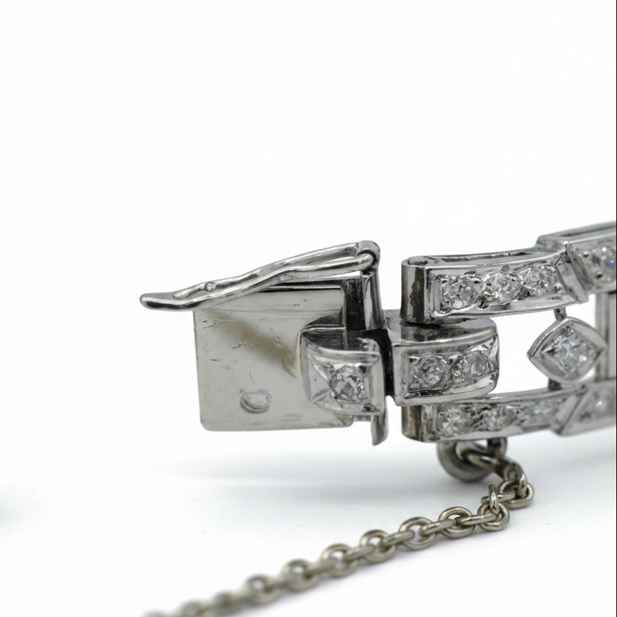 Art Déco - Montre Femme Platine et Diamants