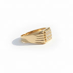 Bague chevalière - Or jaune et Diamants