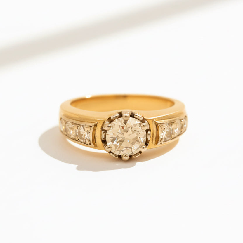 Bague vintage Or jaune et Diamants