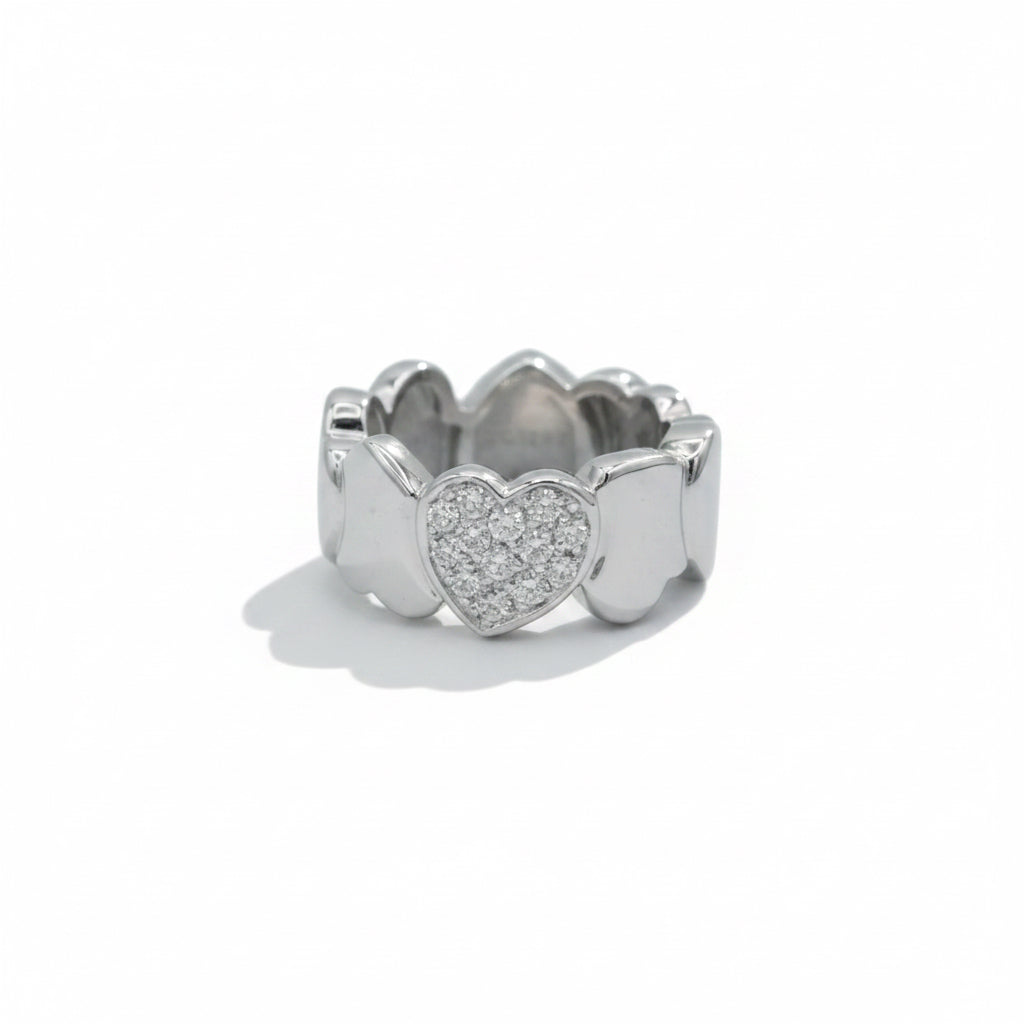 Fred - Bague Coeur Bandeau - Or blanc et Diamants