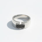 Bague Or blanc - Diamants Noirs