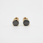 Boucles d’oreilles - Or jaune - Diamants noirs