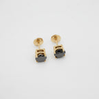 Boucles d’oreilles - Or jaune - Diamants noirs