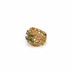 Bague - Or jaune - Émeraudes et Diamants