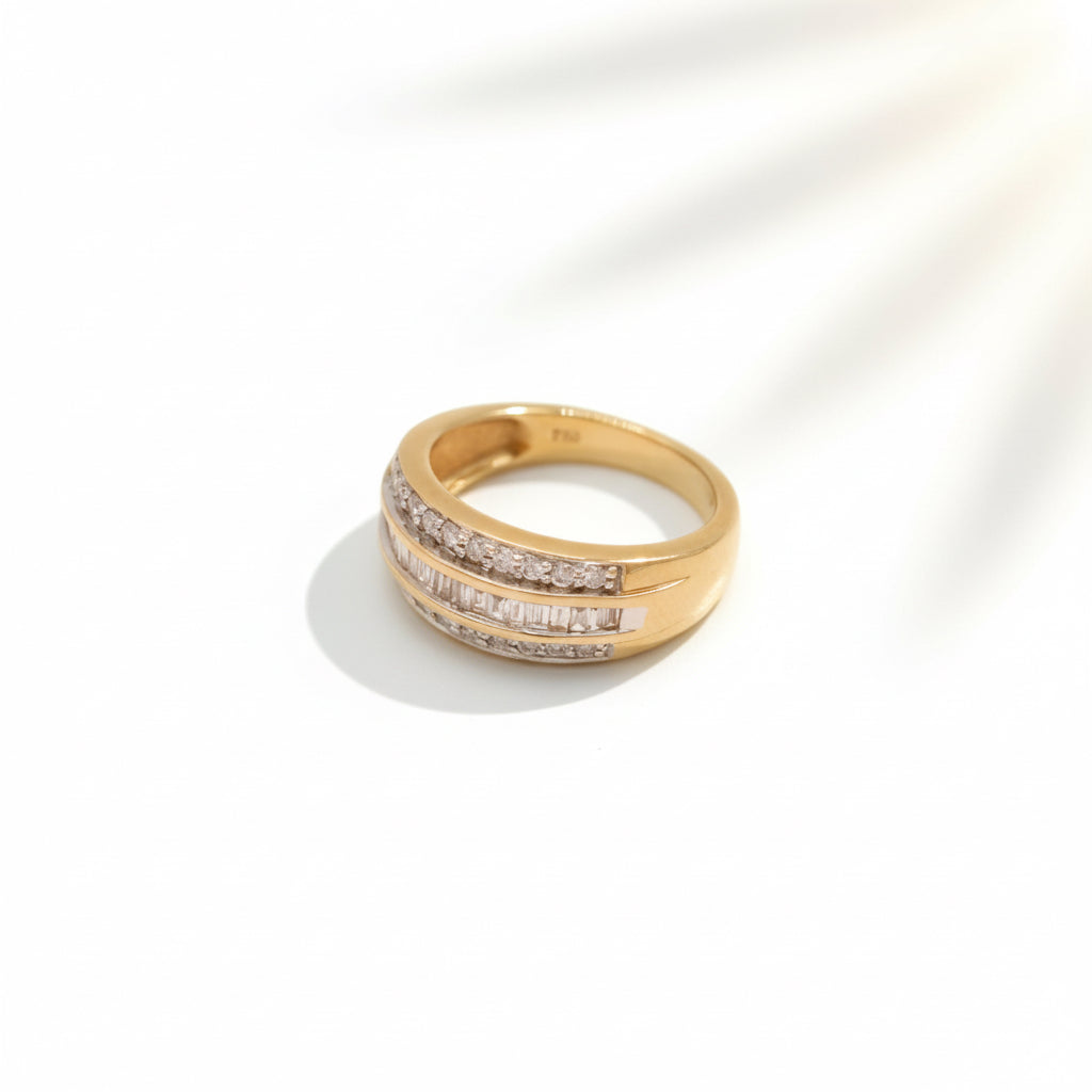 Bague - Or jaune - Diamants