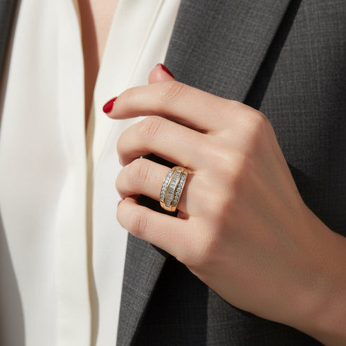 Bague - Or jaune - Diamants