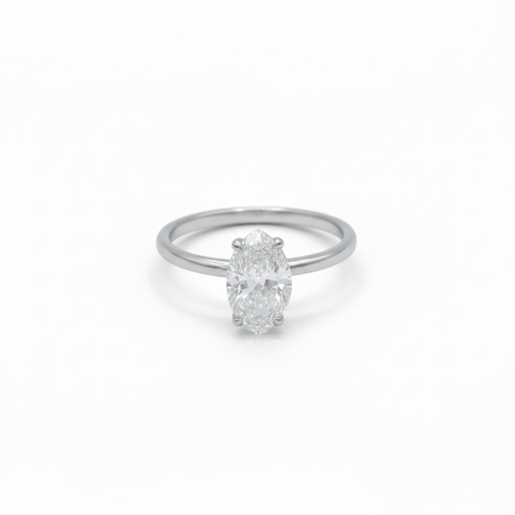 Bague Or blanc - Diamant Marquise 1,56 carats