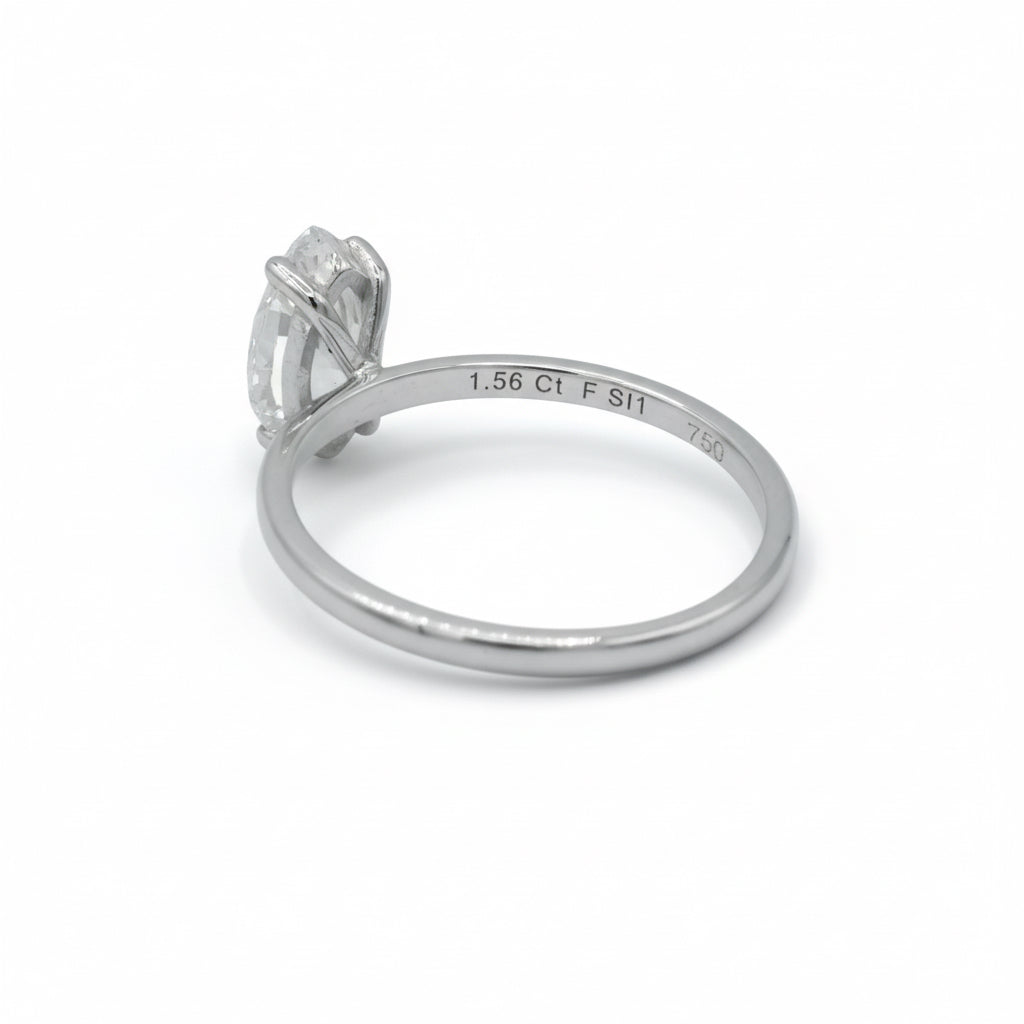 Bague Or blanc - Diamant Marquise 1,56 carats