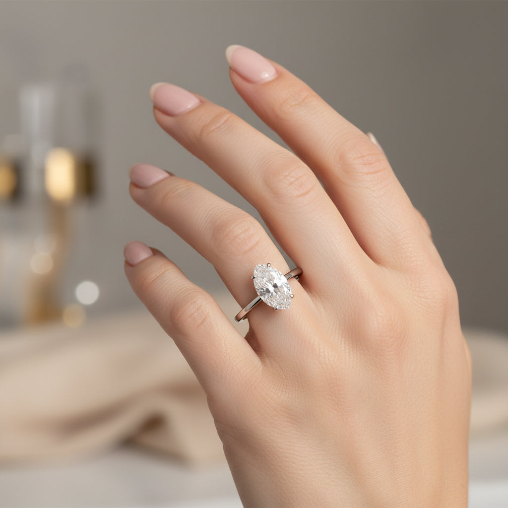 Bague Or blanc - Diamant Marquise 1,56 carats