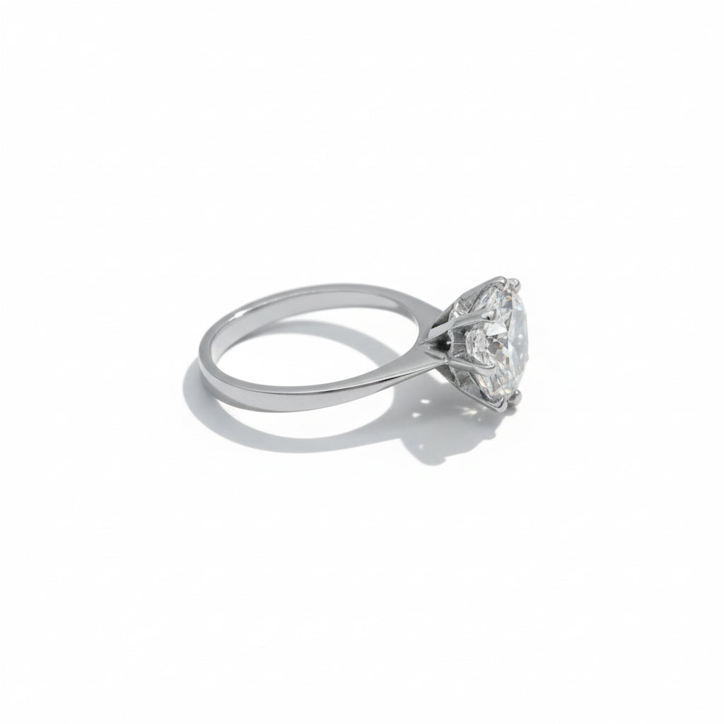 Bague Solitaire - Or blanc - Diamant 3 carats