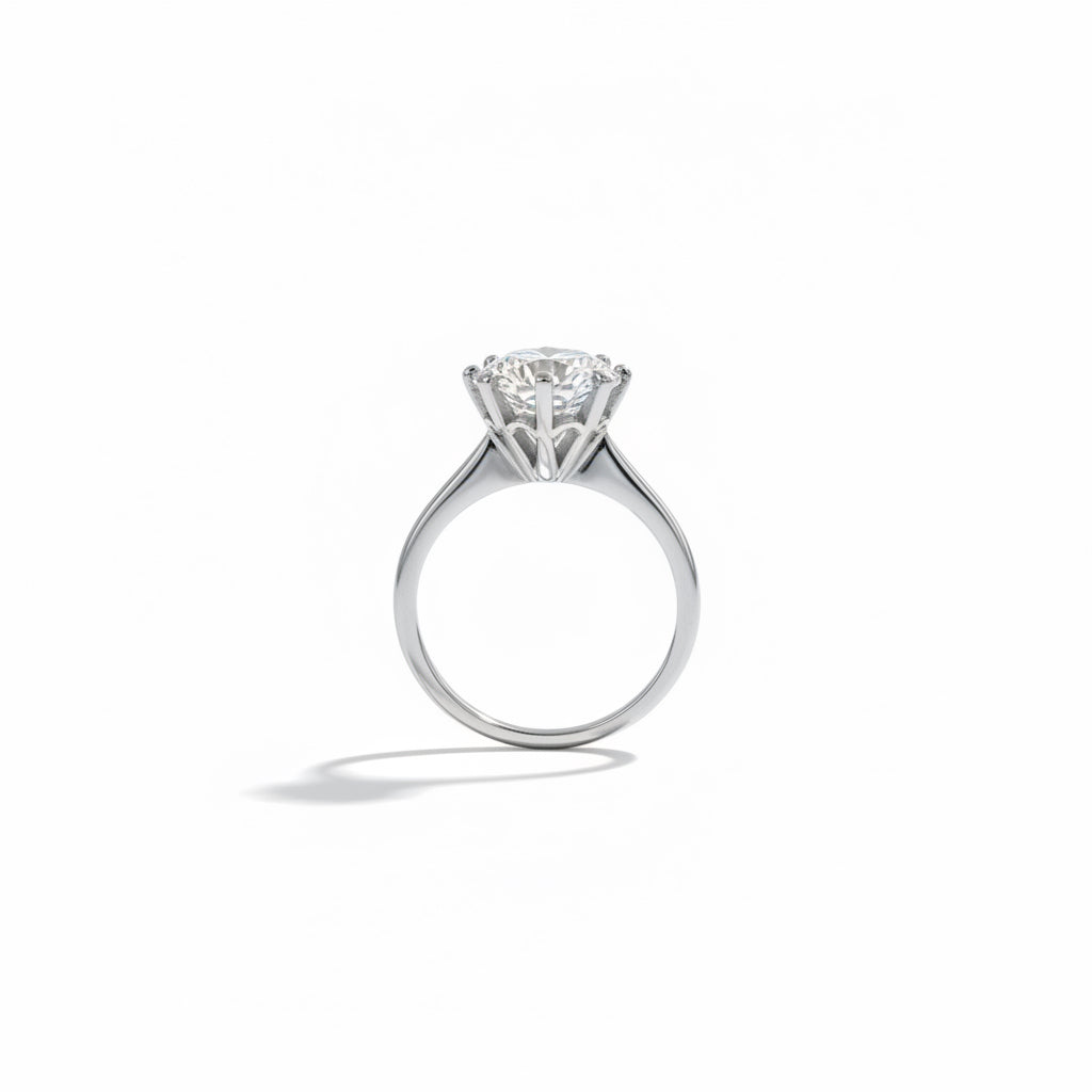 Bague Solitaire - Or blanc - Diamant 3 carats