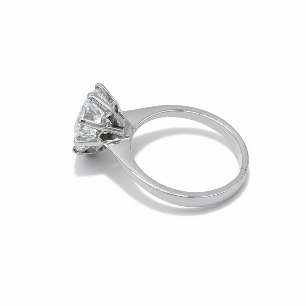 Bague Solitaire - Or blanc - Diamant 3 carats