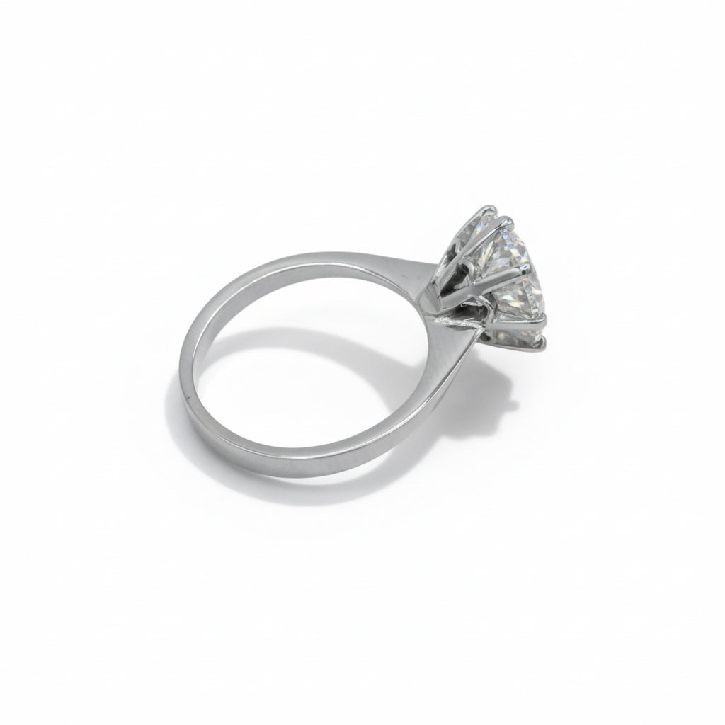 Bague Solitaire - Or blanc - Diamant 3 carats