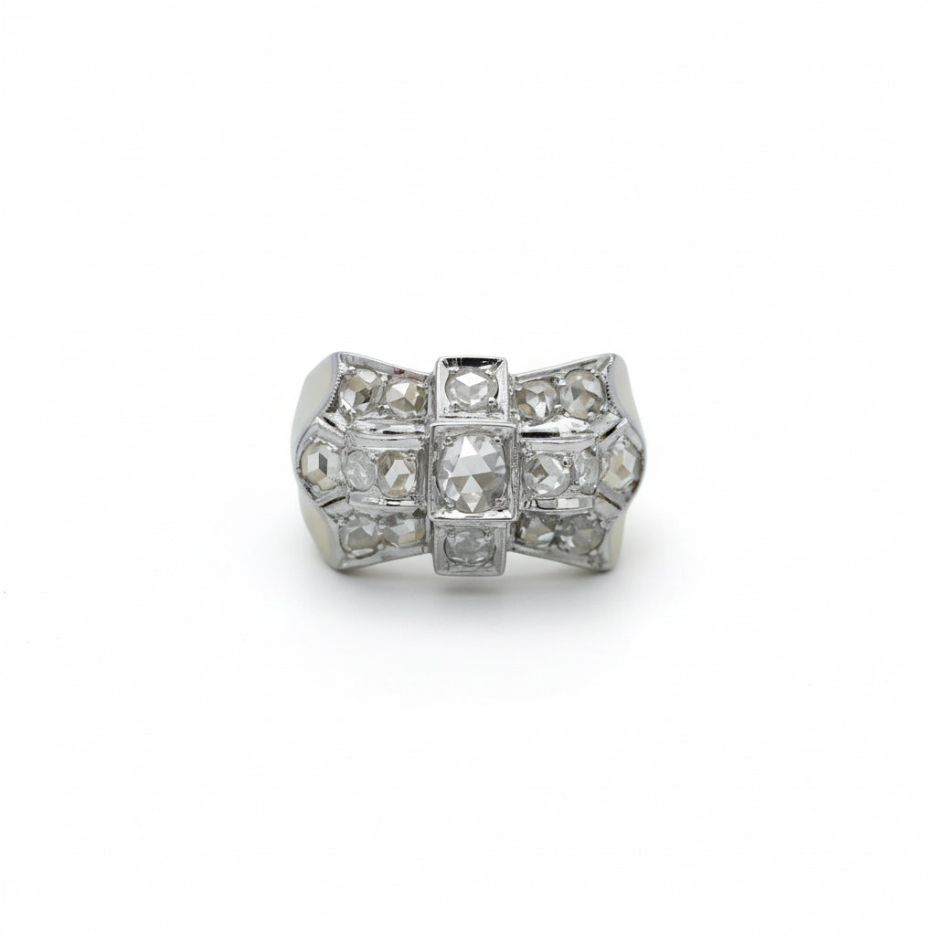 Bague Tank - Or jaune et Diamants