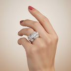 Bague Tank - Or jaune et Diamants