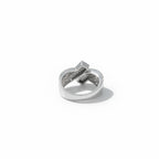 Bague asymétrique - Or blanc - Diamants Baguettes