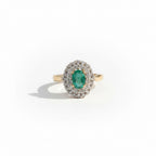Bague Marguerite - Emeraude 0,70 carat et Diamants