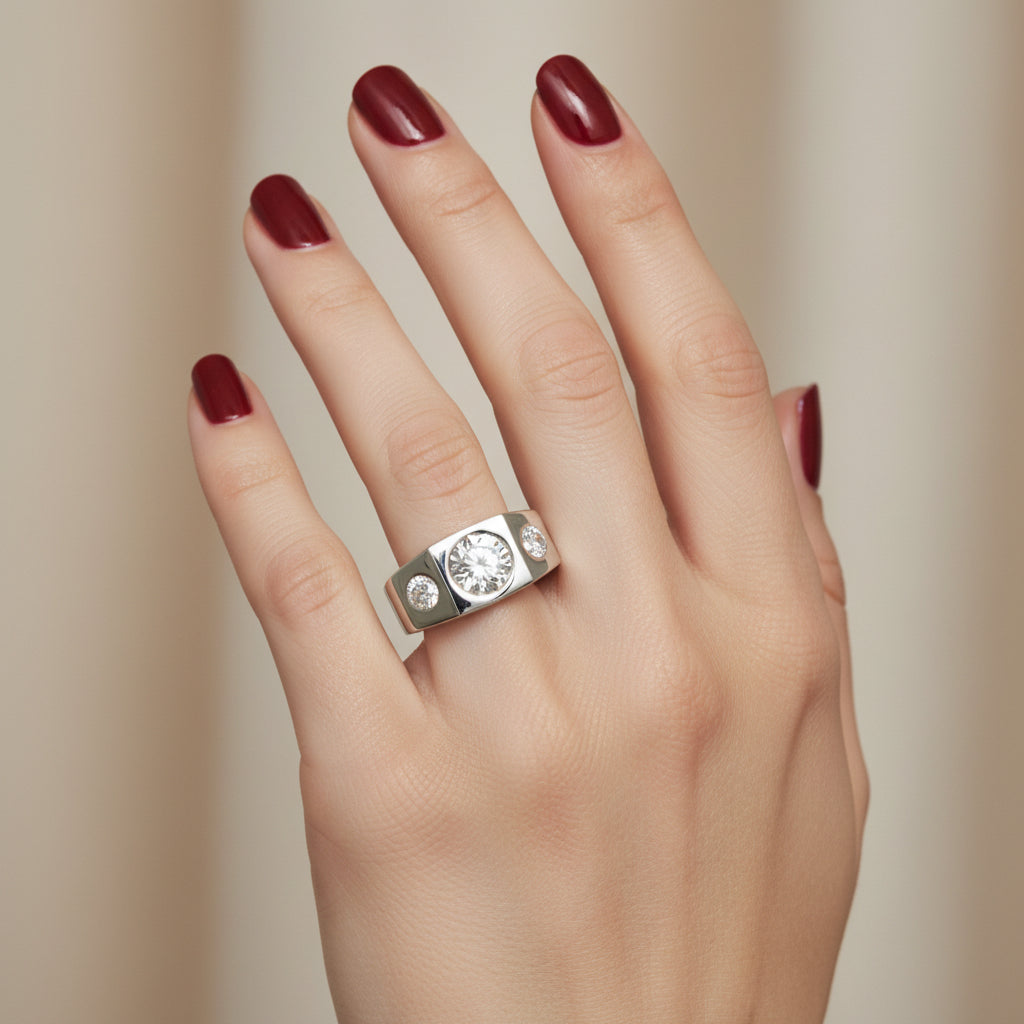 Bague Platine - Diamants 1,41 carats - Année 50