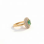Bague Marguerite - Emeraude 0,70 carat et Diamants