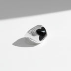 Bulgari - Bague Pyramide - Or blanc - Onyx