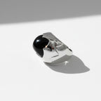 Bulgari - Bague Pyramide - Or blanc - Onyx