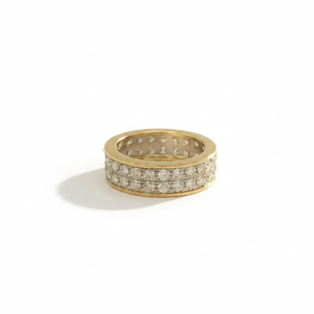 Bague Tour complet - Or jaune et Blanc - Diamants 2,20 cts