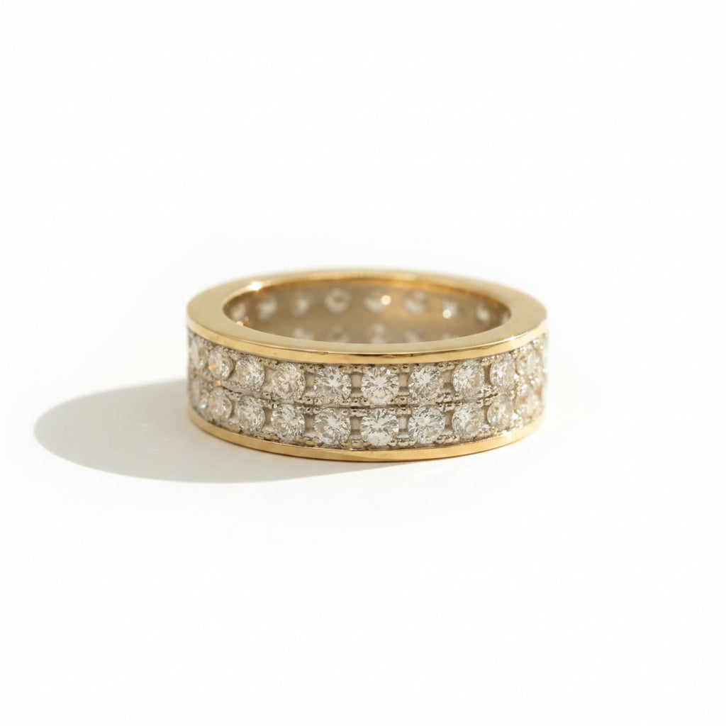 Bague Tour complet - Or jaune et Blanc - Diamants 2,20 cts