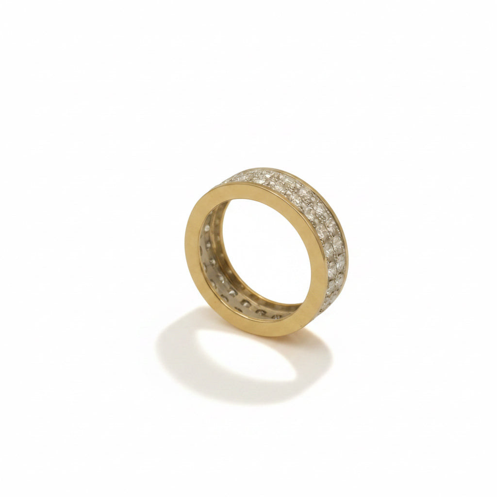 Bague Tour complet - Or jaune et Blanc - Diamants 2,20 cts