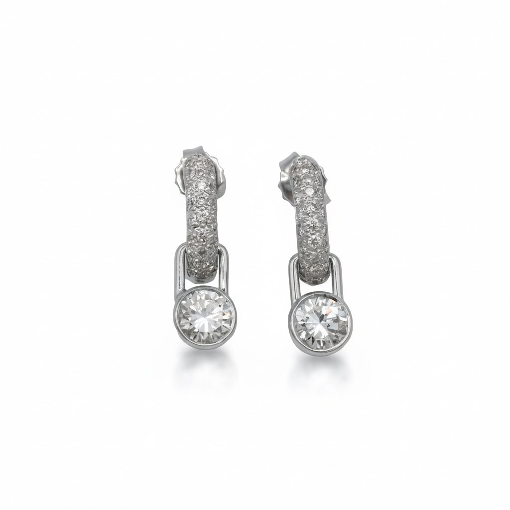 Boucles d’oreilles - Or blanc - Diamants
