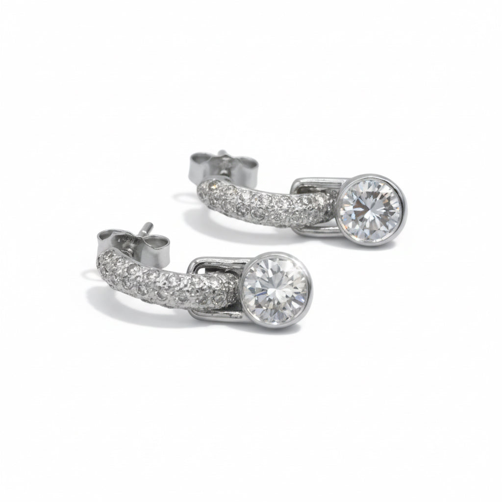 Boucles d’oreilles - Or blanc - Diamants