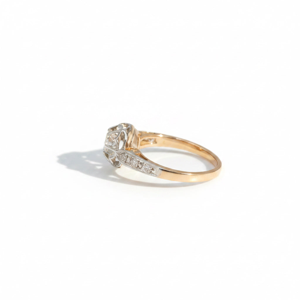Bague 2 ors - Diamants Taille Ancienne