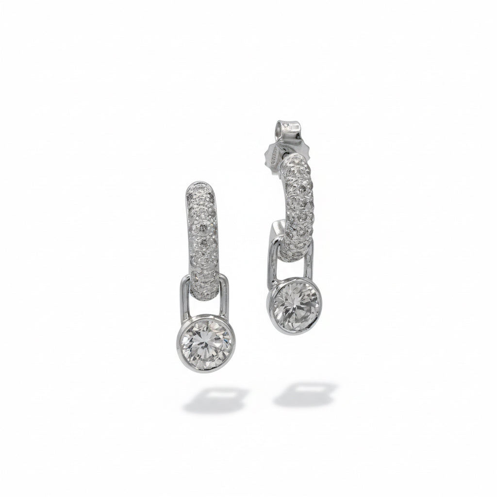 Boucles d’oreilles - Or blanc - Diamants