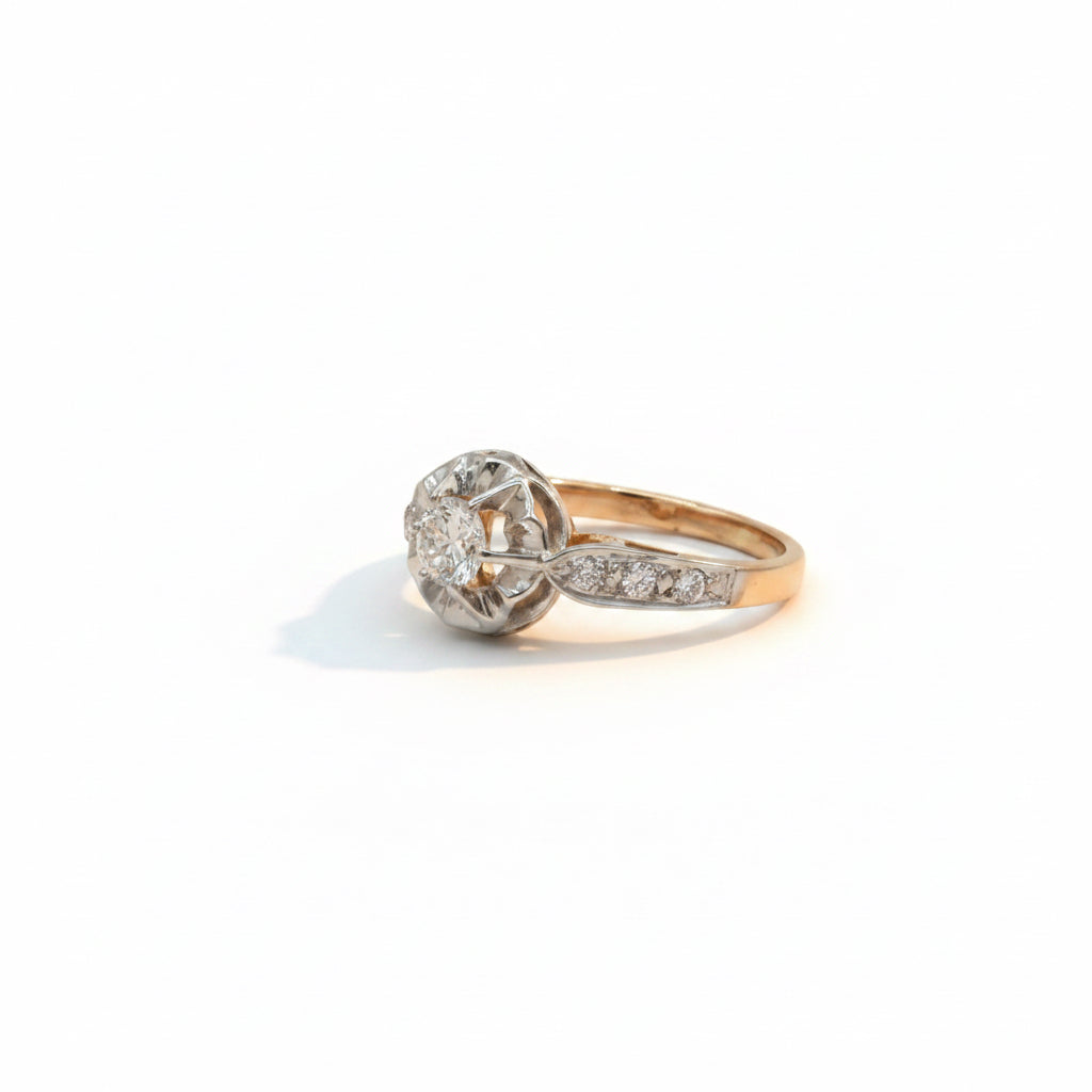 Bague 2 ors - Diamants Taille Ancienne