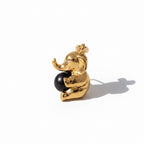 Pendentif Éléphant - Or jaune - Lapis Lazuli